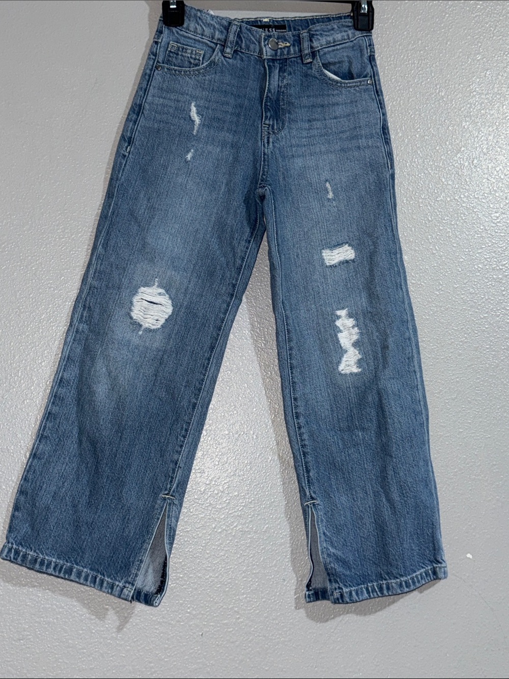 Guess kids Distressed Wide-Leg  Jeans - Blue